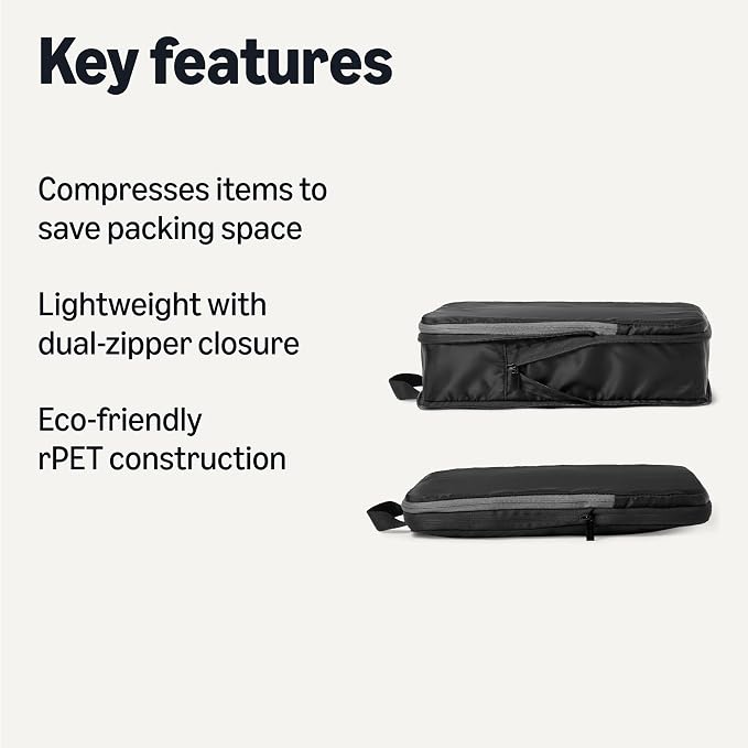 Amazon Essentials Ultralight Compression Packing Cubes Packing Organizer black