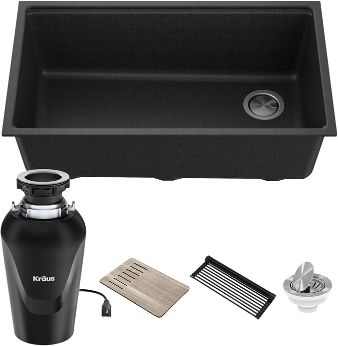 KRAUS Bellucci Workstation 32 in. Undermount Granite Composite Single Bowl