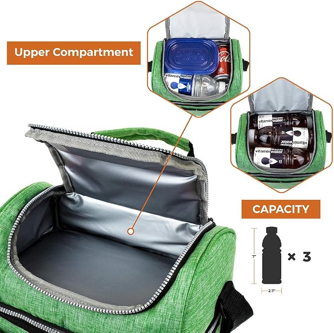 OPUX Lunch Box For Men Women, Insulated Large Lunch Bag Adult Work, Double