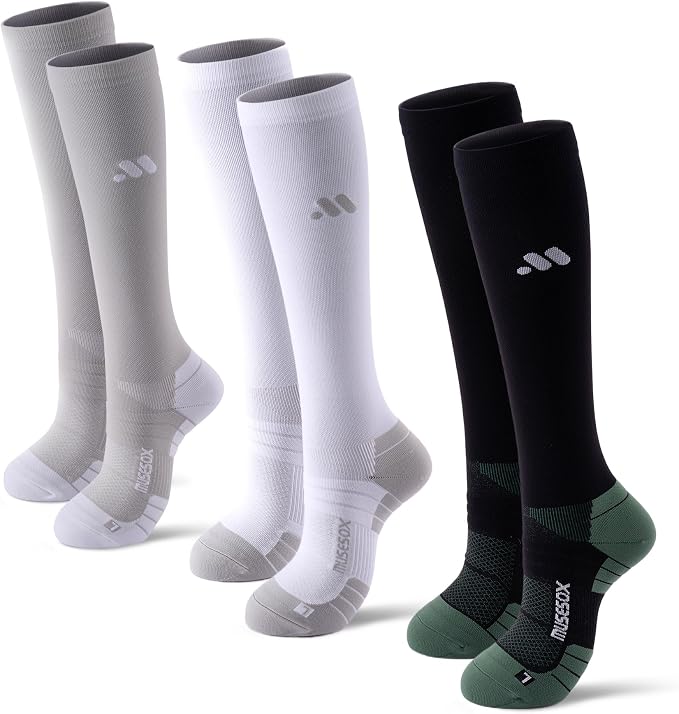 Compression Socks for Women and Men, Knee High 15-20mmHg Graduated Circulation
