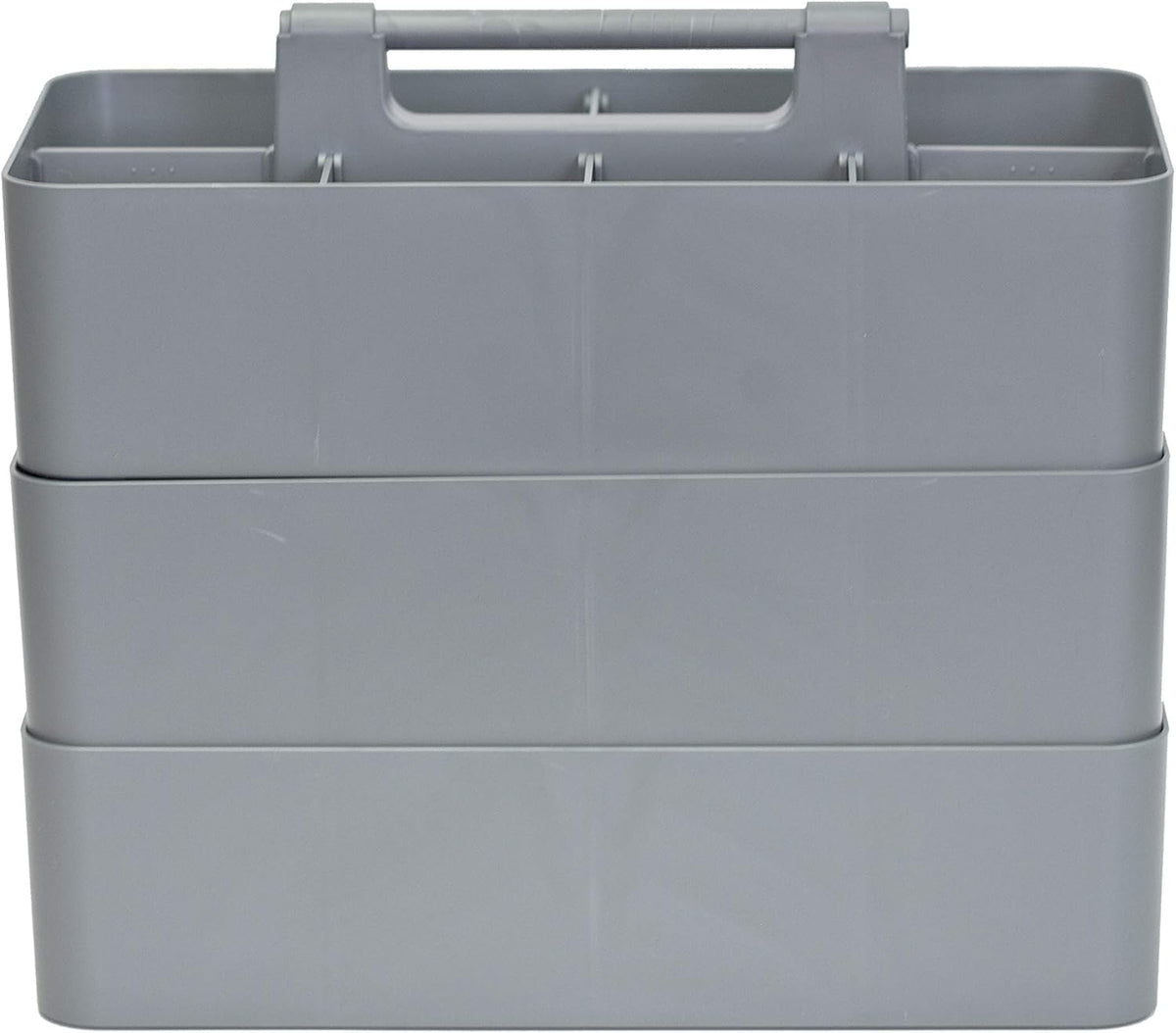-Large Portable Caddy, DIY Dividers, 8 Compartments, School Office Supplies Home Business Organizer,Portable Basket with Handle Storage Made in USA (3 PACK, Orion Gray)