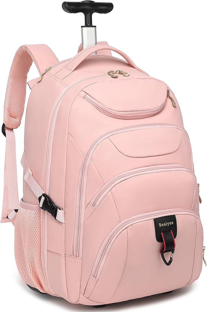 Boavan Rolling Backpack for Women, 17.3 Inch Wheeled Laptop Backpack, Large