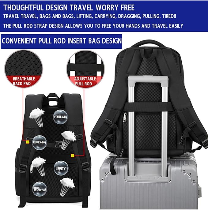 Professional Business Backpack for Men, 15.6inch Laptop Compartment