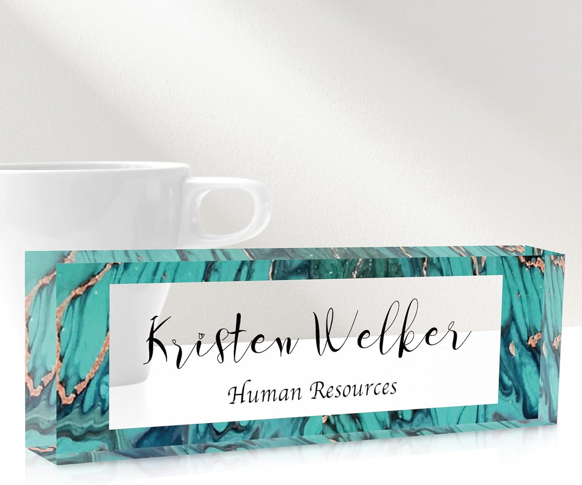 Gowelly Office Desk Name Plate Personalized |Custom Name Plates for Desk| Custom Employee Appreciation Gifts | Office Gifts for Women, Boss, Employee, Teacher, Social Worker-1