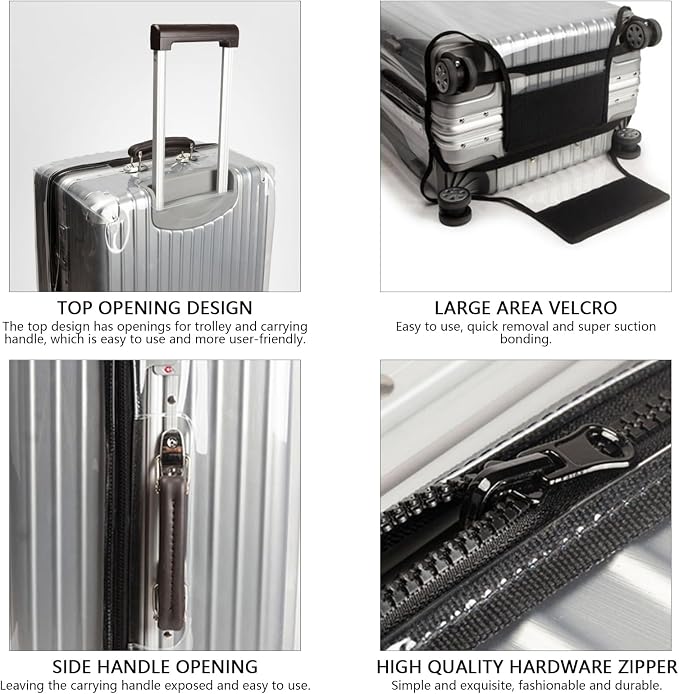 Transparent PVC Suitcase Cover, No Disassembly Required Clear Luggage Protector