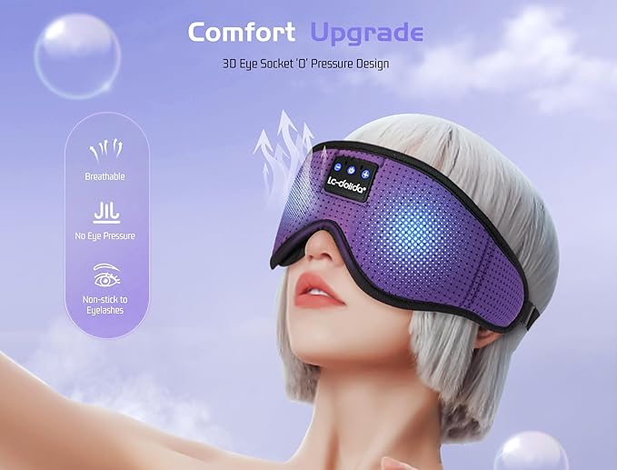 LC-dolida Sleep Mask with Bluetooth Headphones Bluetooth Sleep Mask Sleep
