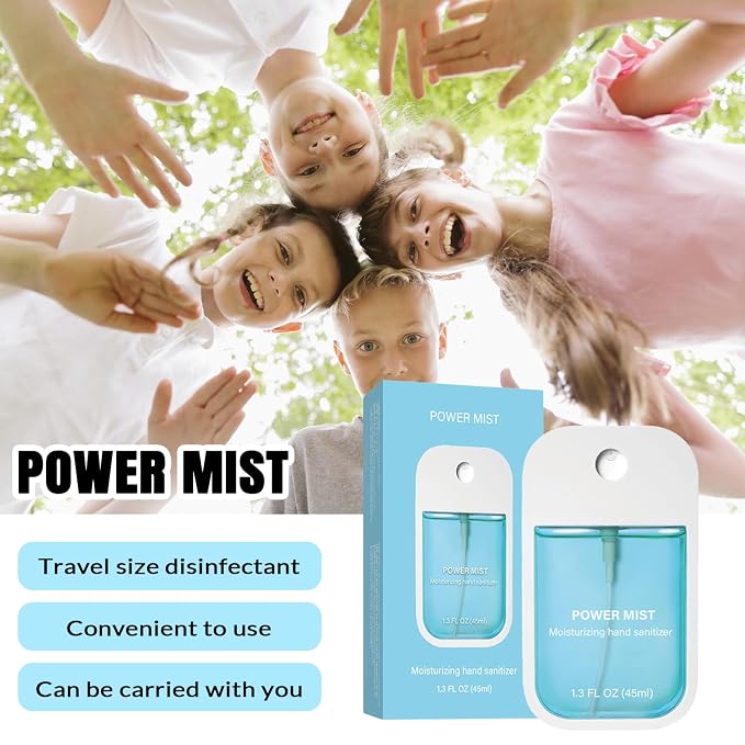 Power Mist Hydrating Hand Sanitizer Spray, Portable Travel-Size Hand Sanitizer