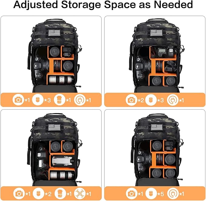 MOSISO Camera Backpack, DSLR/SLR/Mirrorless Photography Tactical Camera Bag Case