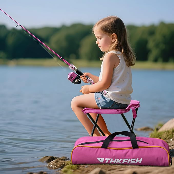 Kids Fishing Pole Set, Telescopic Fishing Rod Reel Combo Kids Starter Kit