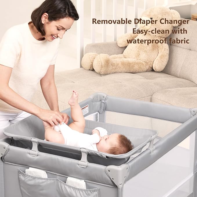 ANGELBLISS Baby Bassinet Bedside Crib, Pack and Play