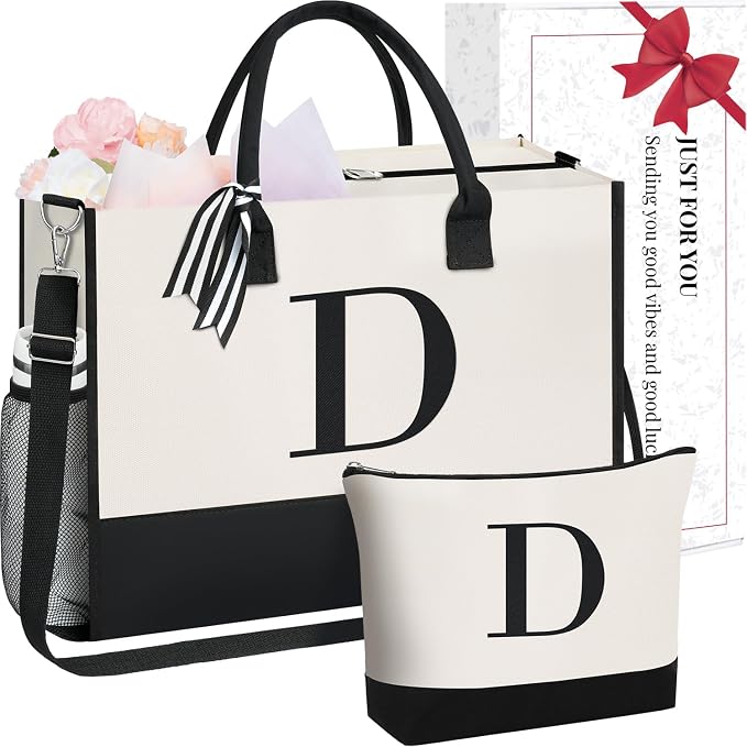 BAGAIL Initial Tote Bag, Personalized Birthday Gifts