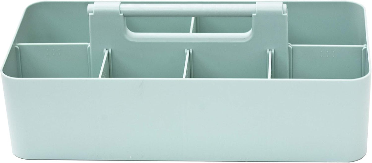 -Large Portable Caddy, DIY Dividers, 8 Compartments, School Office Supplies Home Business Organizer,Portable Basket with Handle Storage Organizer Modern Made in USA (4 PACK, Mint)
