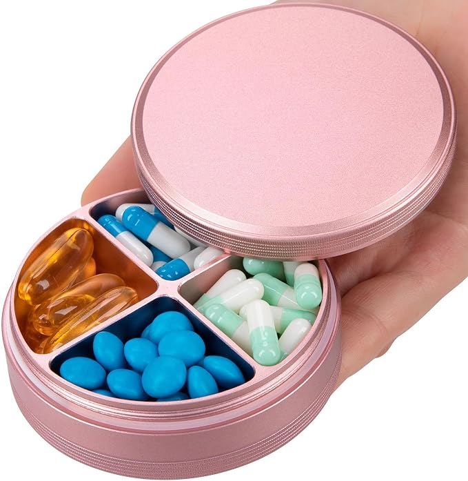 Metal Pill Organizer 4 Compartments