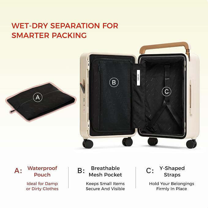 TUPLUS 20” Carry-On Hardside Luggage Lightweight ABS Travel Suitcase
