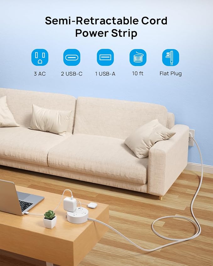 TROND Flat Plug Power Strip