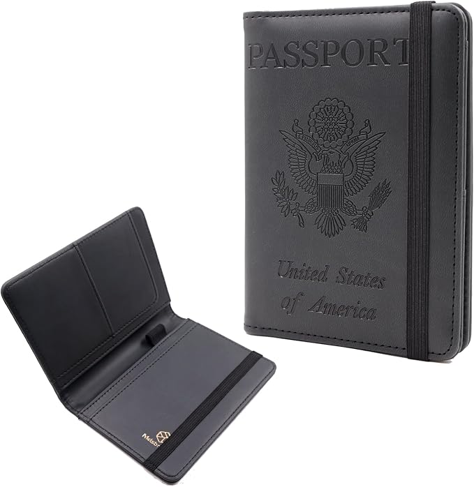 Melsbrinna Premium Leather Passport Holder Covers Case, Waterproof Rfid