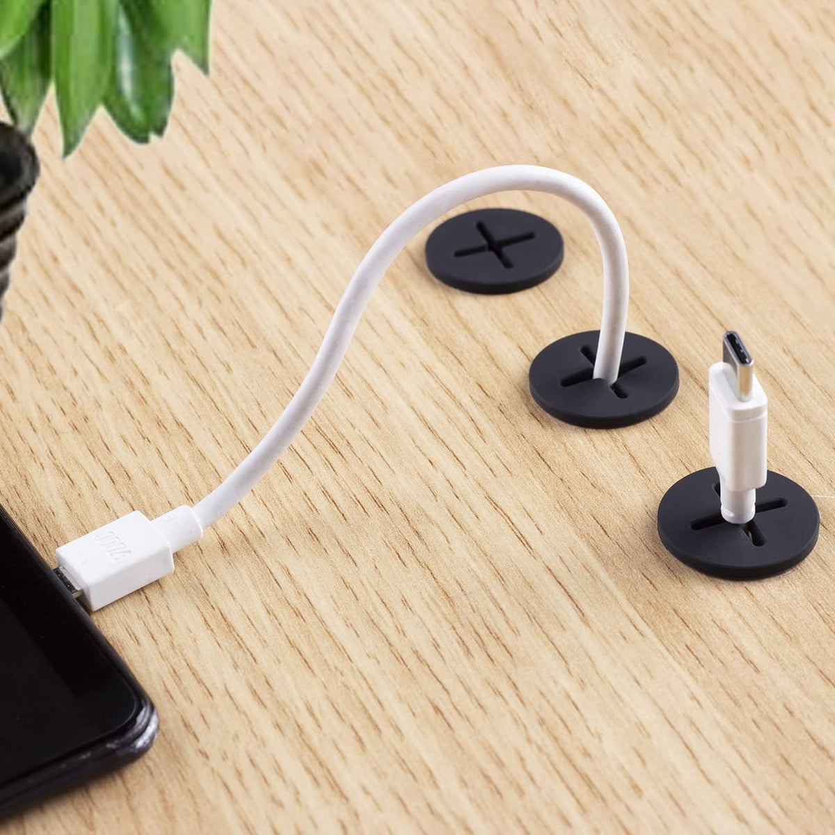 Cable Cord Grommet 3/4 Inch Flexible Wire Rubber Grommets for Desk and Other Furnitures Wire Hole Cover Cable Management Wire Organizer Cable Pass Through (8 Pack), Black Color