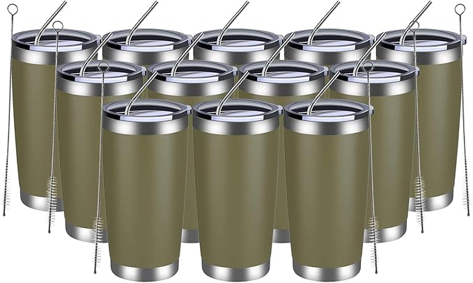 MEWAY 20oz Tumbler 12 Pack Double Wall Vacuum Insulated Travel Mug Bulk
