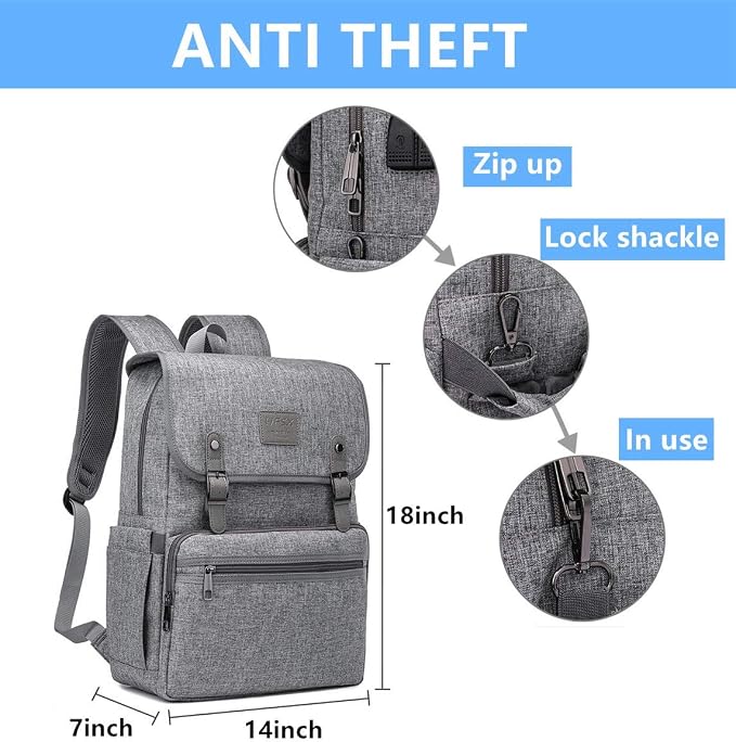 HFSX Laptop Backpack Men Women Vintage Backpack Bookbag College Backpacks