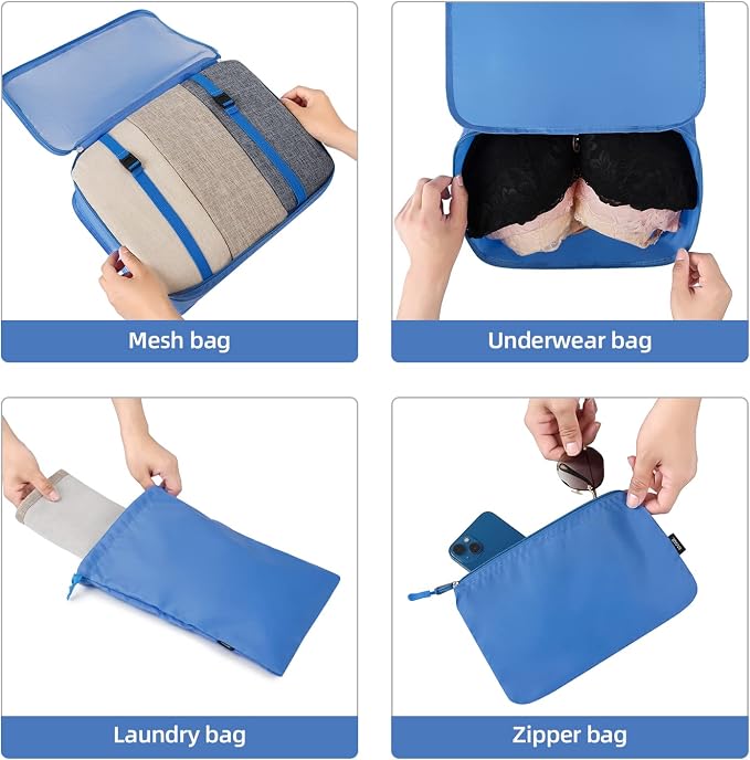 BAGAIL 6 Set/8 Set/10 Set Packing Cubes Various Sizes Packing Organizer