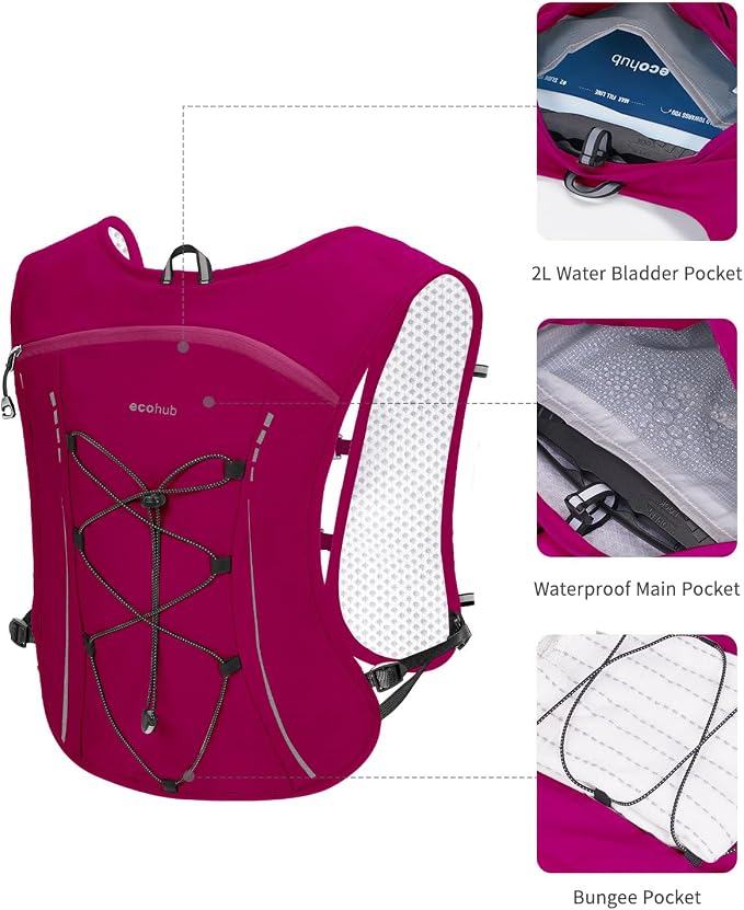 ECOHUB Running Hydration Vest Backpack, Lightweight Breathable Pack
