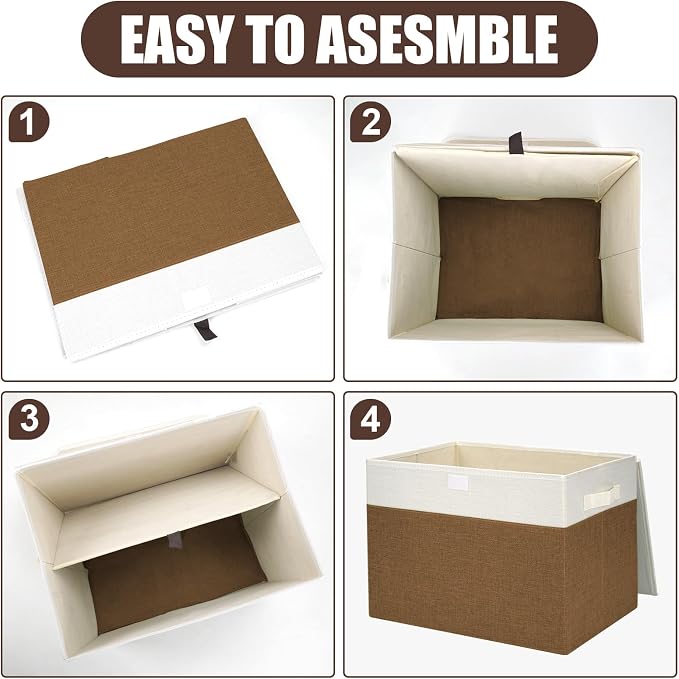 Large 17" 42 Quarts Collapsible Stackable Storage Bins