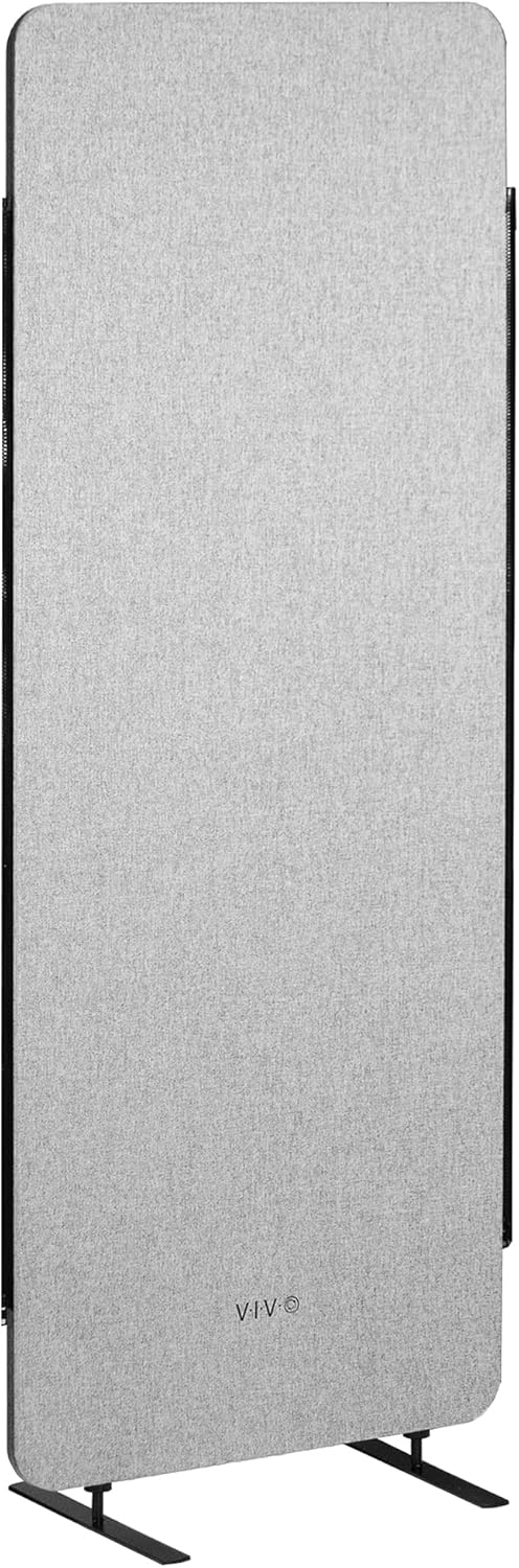 VIVO Freestanding 24 x 66 inch Privacy Panel, Cubicle Divider, Acoustic Wall Partition, Single 24 inch Panel with 2-Sided Zipper Attachment System, Gray, PP-1-T024G