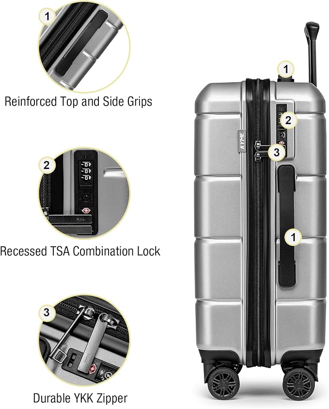 KYME Carry On Luggage 22x14x9 Airline Approved