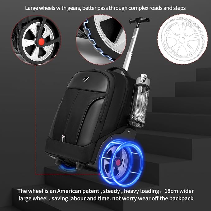 Rolling Backpack, Waterproof Backpack