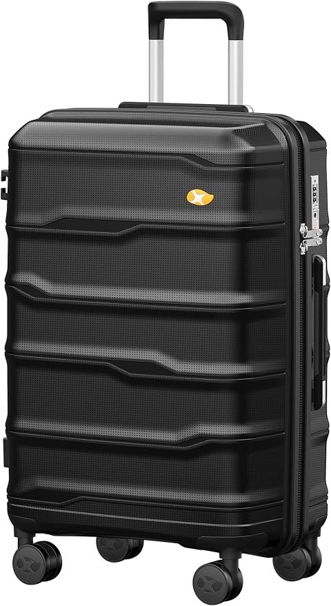 24 Inch Luggage with Spinner Wheels, Hard Shell Suitcase, Lightweight PP