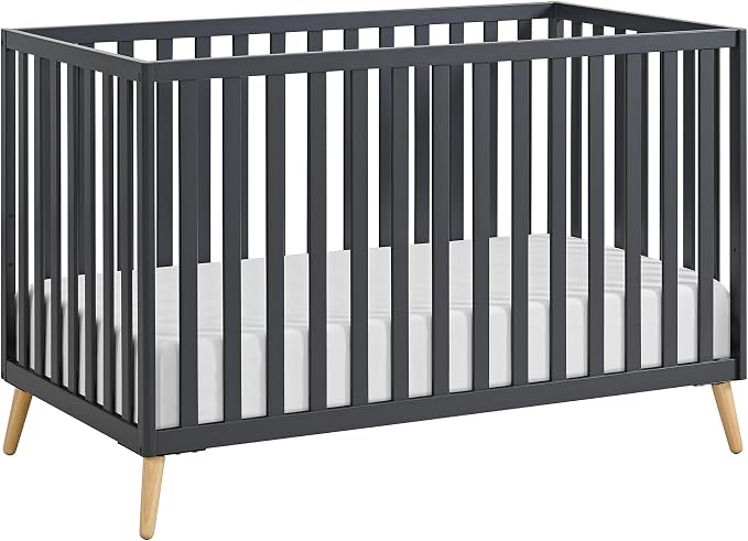 Oxford Baby Cozy Nest Convertible Island Crib, Midnight Slate/Natural