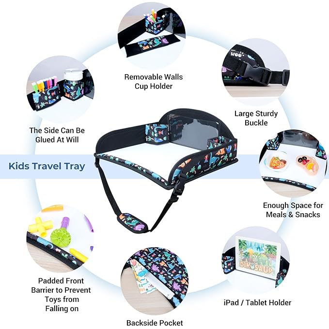 COOLBEBE Kids Travel Tray for Toddler Car Seat, Travel Tray for Airplane