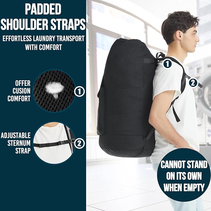Laundry Bag Extra Large 115L, Laundry Backpack Bag, Laundry Bags Extra Large