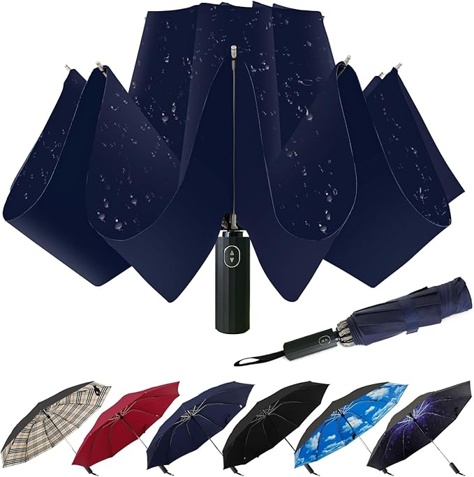 LLanxiry Compact Travel Umbrella, Mini Windproof Umbrellas