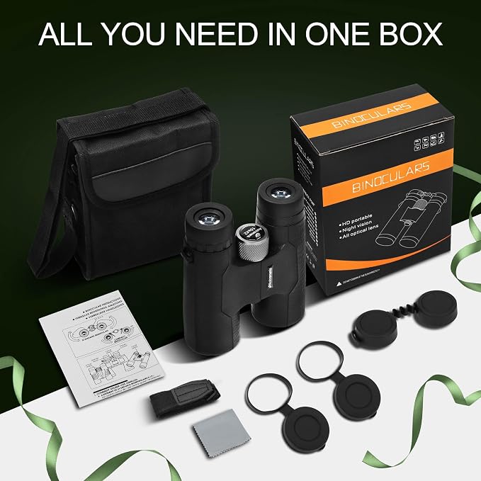 Astromania 10x42 Compact Binoculars -BK7 Prism -Gifts