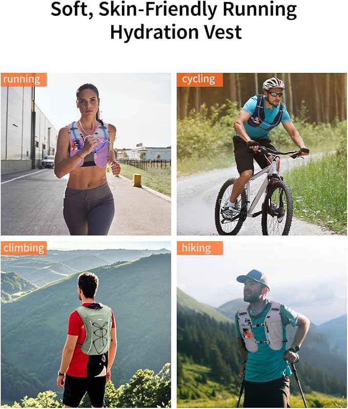ECOHUB Running Hydration Vest Backpack, Lightweight Breathable Pack