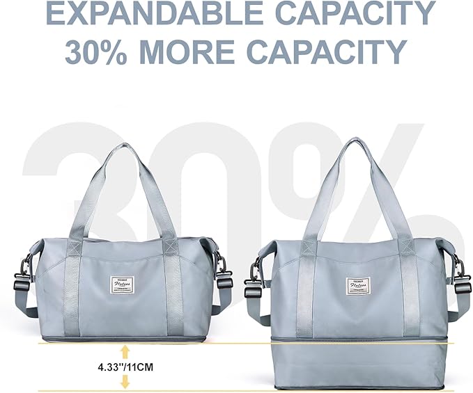 Travel Duffel Bag, Sports Tote Gym Bag, Shoulder Weekender Overnight Bag
