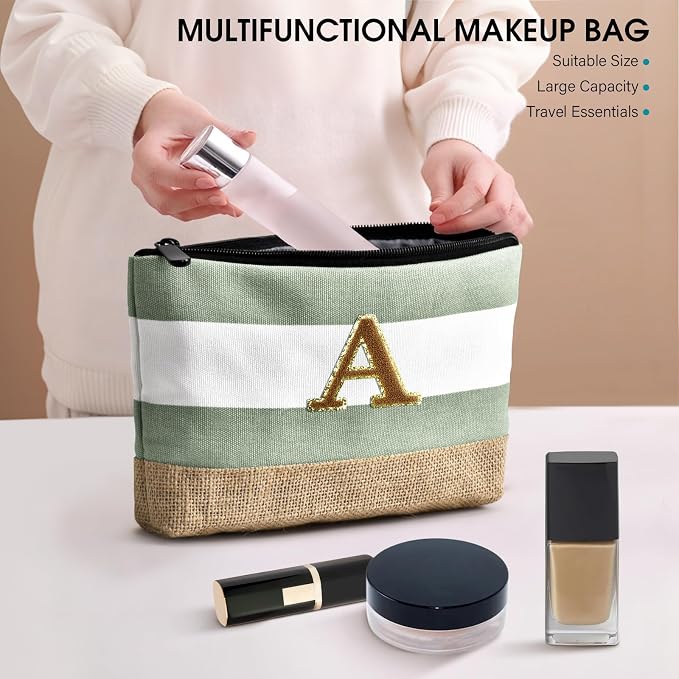 Becokan Beach Bag Initial Beach Tote