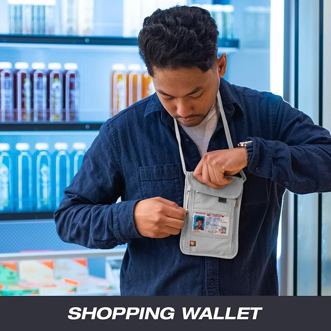 Lewis N. Clark RFID Blocking Stash Neck Wallet, Travel Pouch + Passport Holder