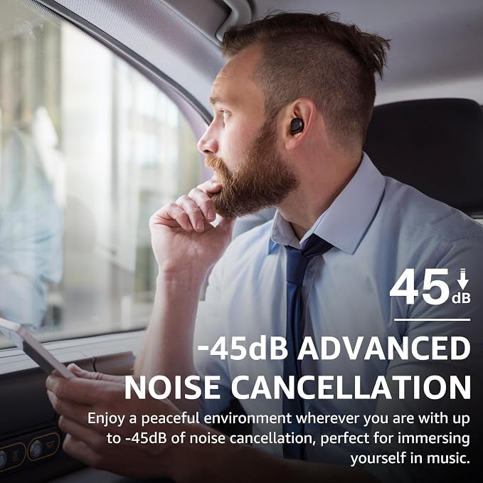 TOZO NC9 Hybrid Active Noise Cancelling Wireless Earbuds, 6 Mics ENC Clear Call