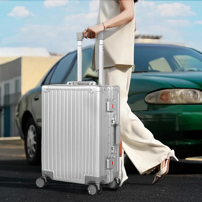 UrbanExplorer 24Inch All Aluminum Check In Luggage Heavy Duty Hard Shell