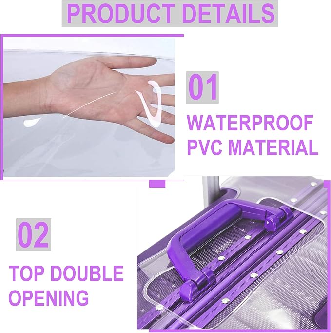 3 PCS PVC Luggage Protector Covers