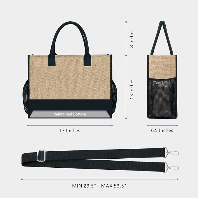 TOPDesign Personalized Initial Canvas Tote Bag,