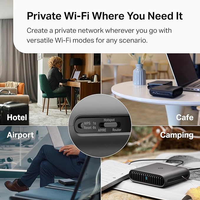 TP-Link Ultra-Portable Wi-Fi 6 AX1500 Travel Router TL-WR1502X | Easy Public