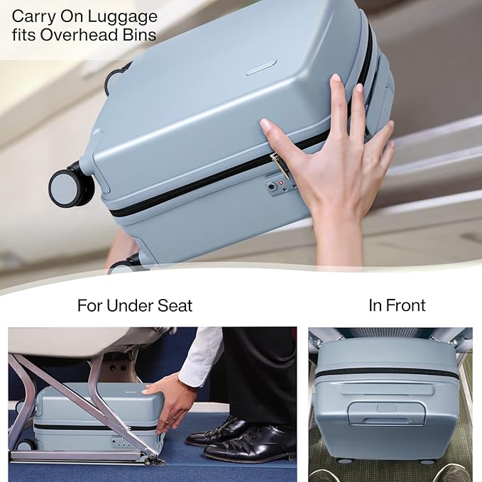 Hanke 16 Inch Underseat Carry On Luggage, Airline-Approved Hard Shell Small