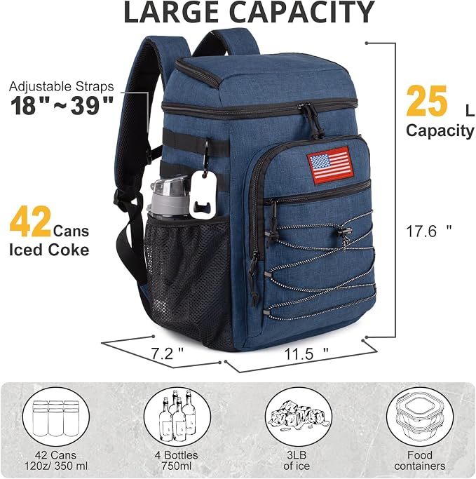 Tactical Backpack Cooler, 25L Cooler Backpack Insulated Leak-Proof, Heavy Duty