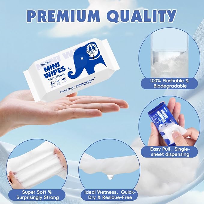 72 PackTravel Flushable Wipes