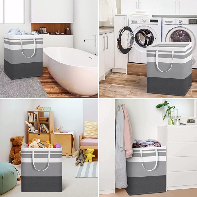 HomeHacks Laundry Basket, 100L Each Waterproof, Freestanding Laundry Hamper