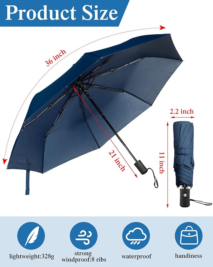 Yahenda 4 Pack Windproof Travel Umbrellas Bulk Automatic Open and Close