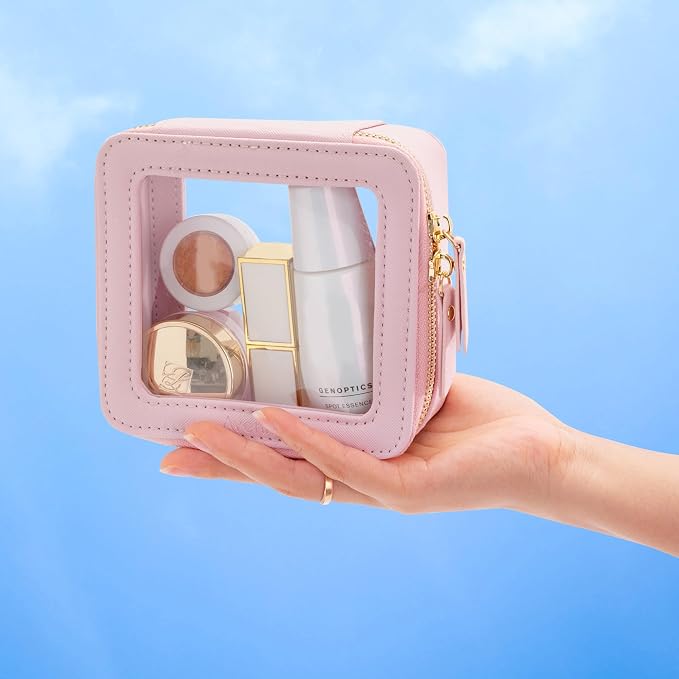 Aveniee Small Clear Makeup Bag, Mini Travel Toiletry Organizer TSA Approved